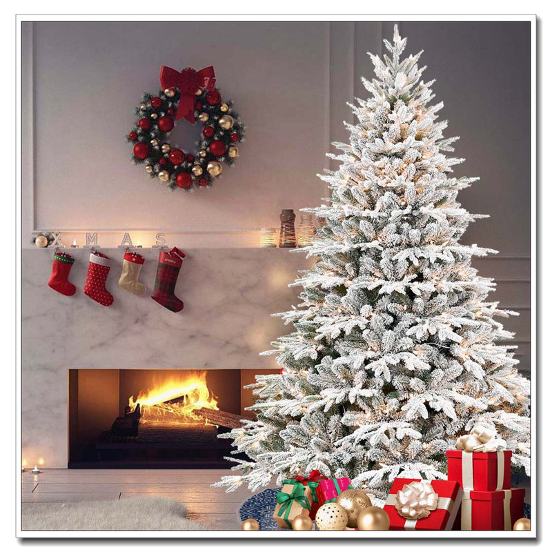 Arbre de Noël artificiel enneigé 9 pi, H 9 pi