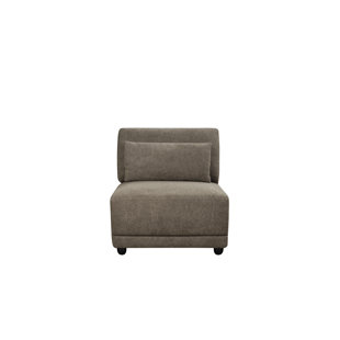 Easher - Armless Chair with Pillow in Gray