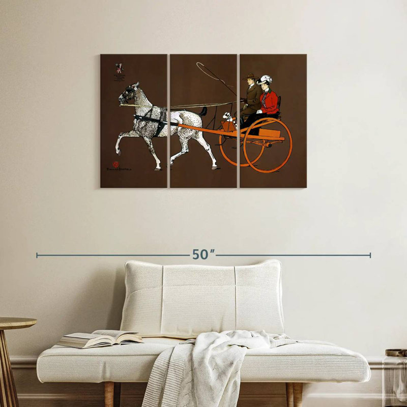 Couple Mehar dans un chariot brisant, H 24 po x l 38 po
