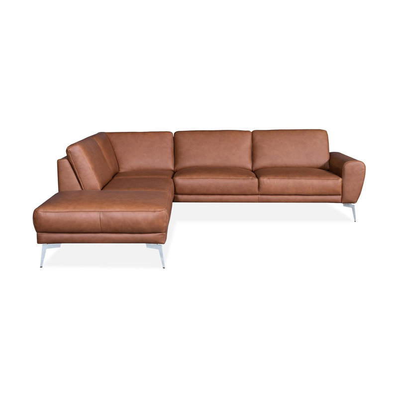 Edenilson 5 Seater Corner Sofa , Cognac, Left Hand Facing