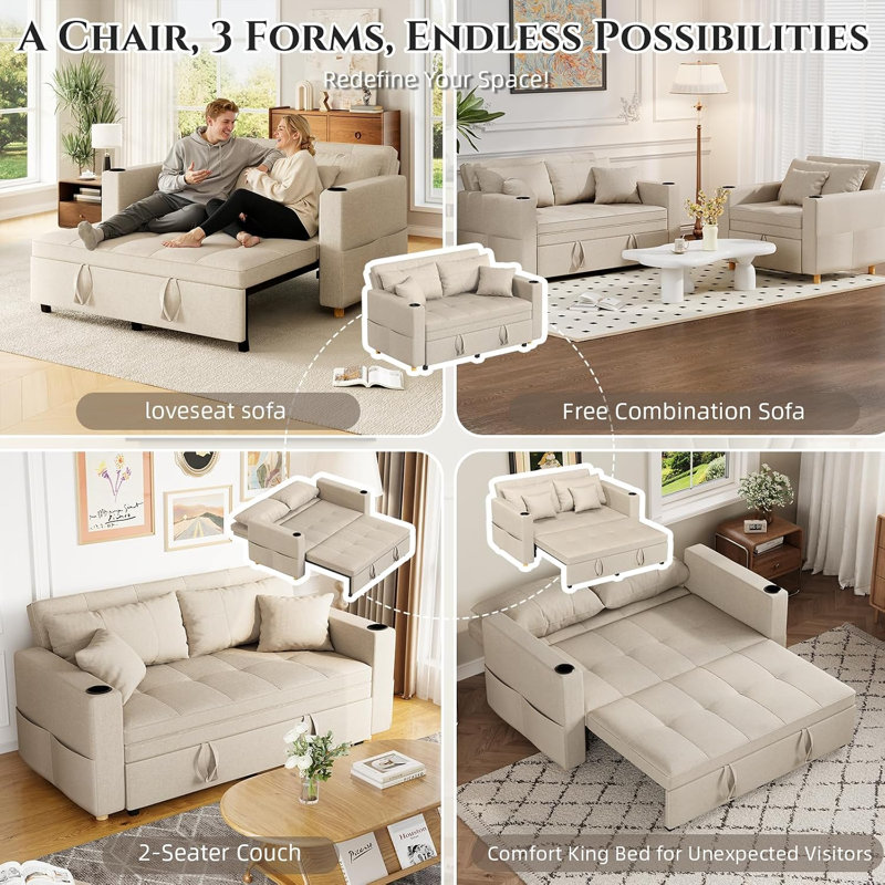 3 Seater Sofa, Beige