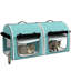 Porte-chat 39 po à parois souples avec cloison, deux compartiments, coussins moelleux et sac de rangement, vert-837542992