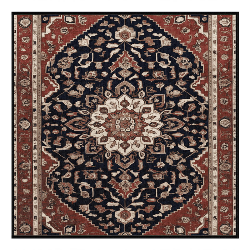 Machine Washable Persian Brown Area Rug, Square 5'