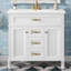 Meuble-lavabo 36 po avec lavabo, meuble autoportant avec lavabo en céramique, cadre en bois massif et en MDF, tiroir supérieur rabattable, portes à fermeture en douceur et 2 tiroirs de rangement (robinet non inclus)-1035566723-1035566733