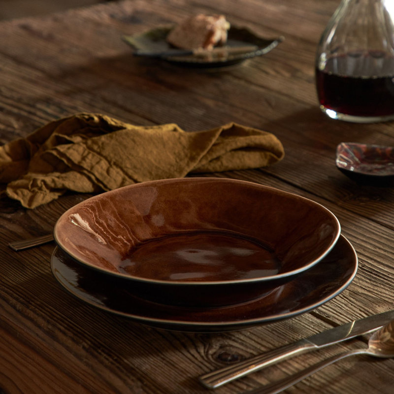 Riviera 11 oz. Assiette à pâtes en grès faite à la main
