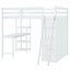 Lit mezzanine blanc avec fabrication de qualité - garde-robe, bureau et tablettes robustes-944226165