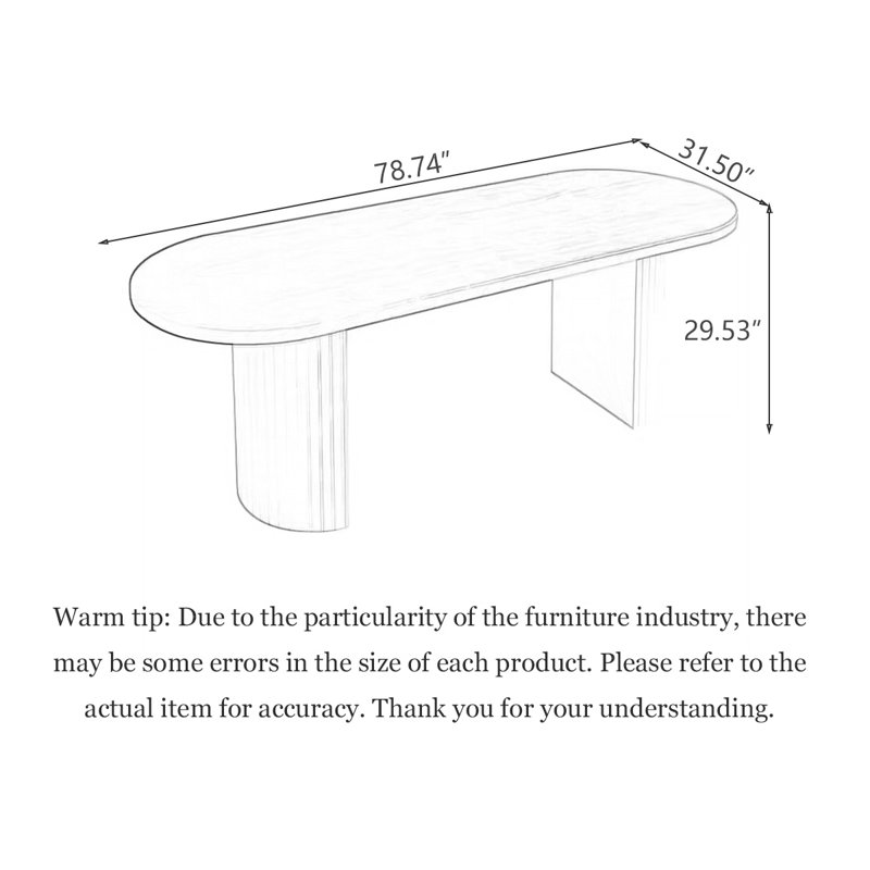 Table de salle à manger 70,87 po, H 29,53 po x L 78,74 po x l 31,50 po