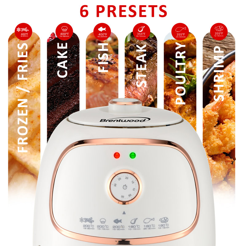 Brentwood 2 qt. Basket Air Fryer, White