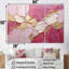 Ensemble de salon art mural or et rose-427671880-427671893