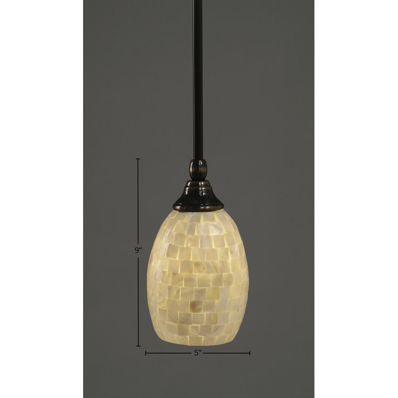 Stem Hung Mini Pendant, Black Copper