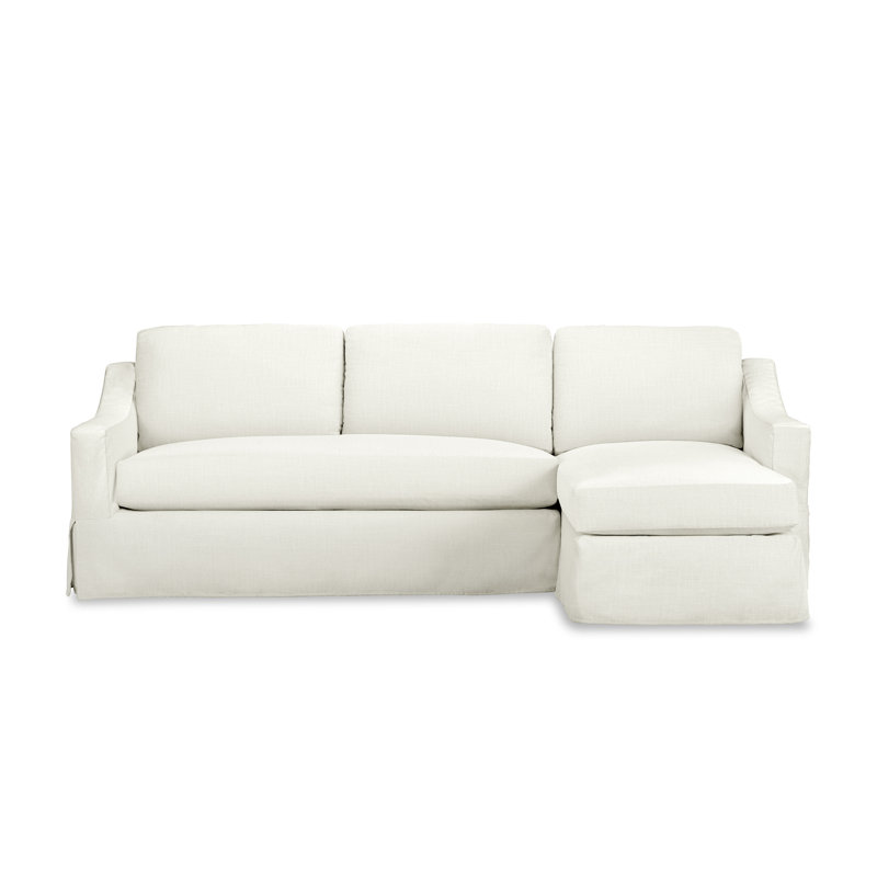 Canapé modulaire 2 pièces Cranbrook, Accoudoir à droite (vu de face), Mélange de lin performance blanc cassé Lena