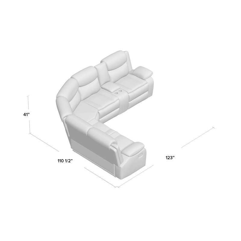 Burcker Faux Leather Reclining L-Shaped Sectional Right Hand Facing, Brown Faux Leather