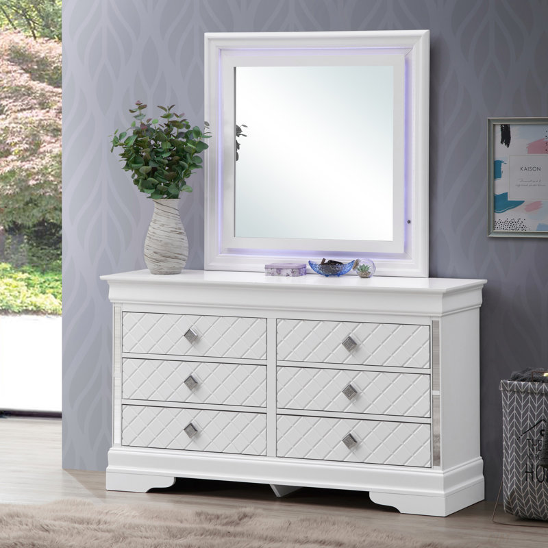 Commode Verona G6790-D, commode en bois de style traditionnel pour chambre à coucher (commode)