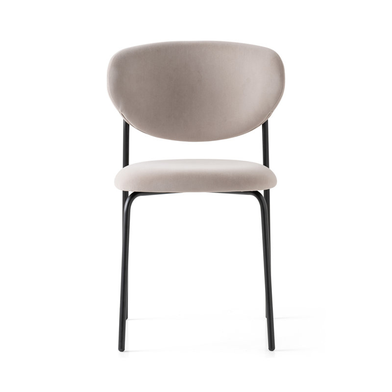 Cozy Upholstered Chair with Metal Frame, Burgundy, Matt Black