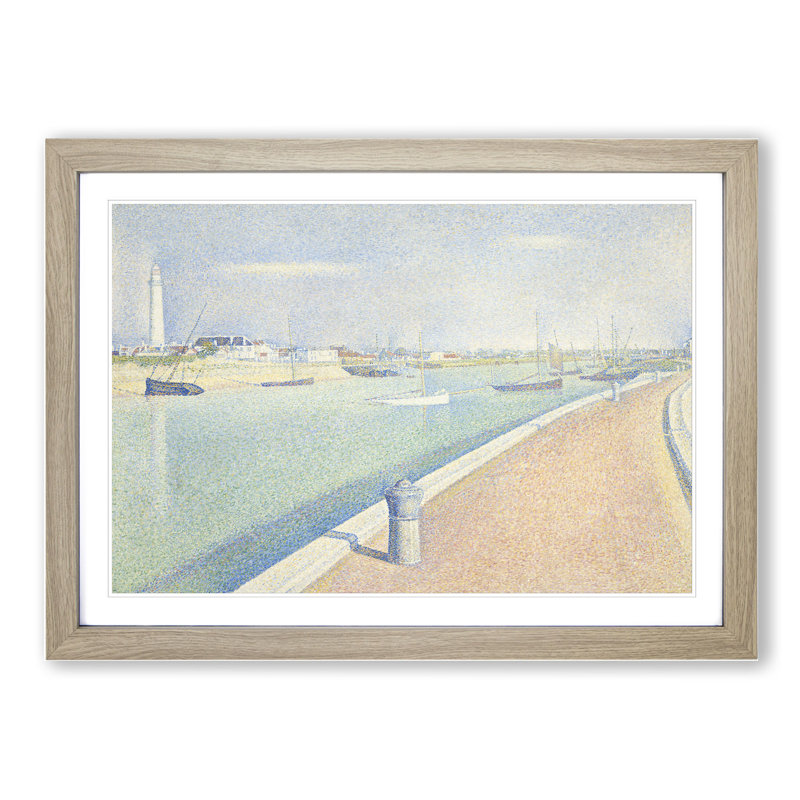 The Channel at Gravelines Vol.1 by Georges Seurat - Picture Frame Painting, Oak Framed, 48cm H x 65cm W x 2cm D