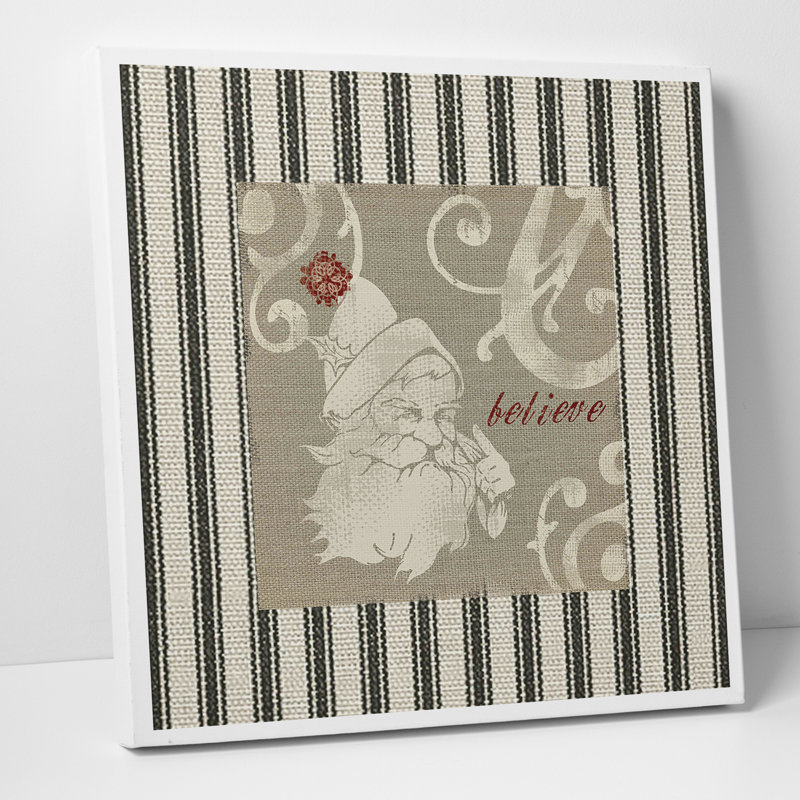 «Burlap Santa», impression, H 32 po x l 32 po x P 1,5 po, Toile tendue