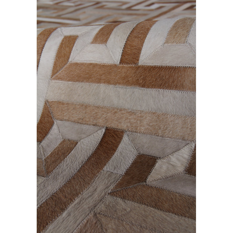 Metro-Velvet Geometric Area Rug in Brown/Gray/Ivory, Rectangle 10' x 14'