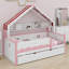 Lit de jour avec tablettes et lit gigogne en forme de maison-570176772-570313055