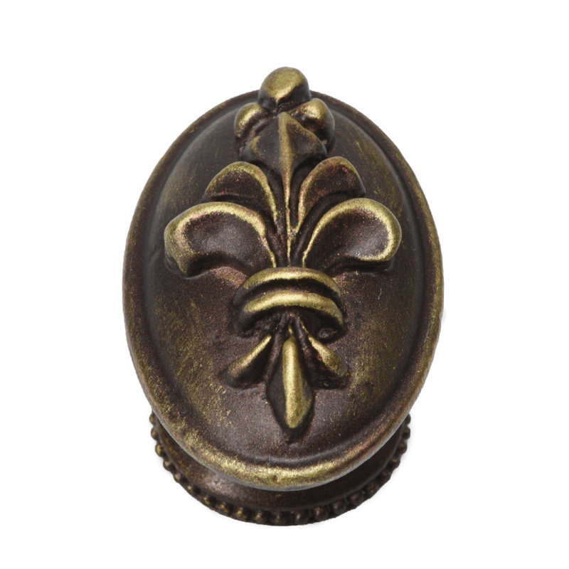 Charleston ovale bouton en platine, Laiton antique