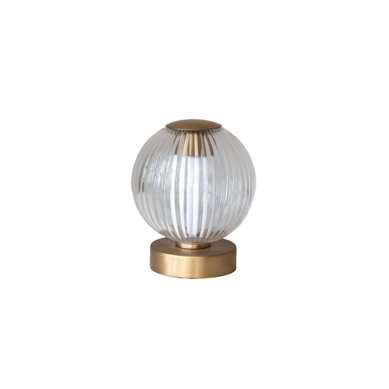 Lampe de table DEL en verre et métal plissé avec capteur tactile