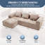 Chenille Boucle Sectional L Shape Sofa Oversized Sleeper Sofa Couch-990139229