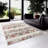 Rug Branch Safa 8' x 11' (7'9" x 10'6") Cream/Red Boho Indoor Area Rug, Contemporary, Medium Pile, Stain-Resistant Carpet - Living Room, Bedroom, Dining Room, and Kitchen-1824052709