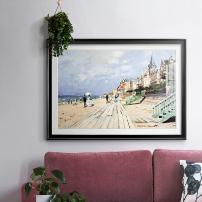 «Beach At Trouville», reproduction encadrée sur papier par Claude Monet