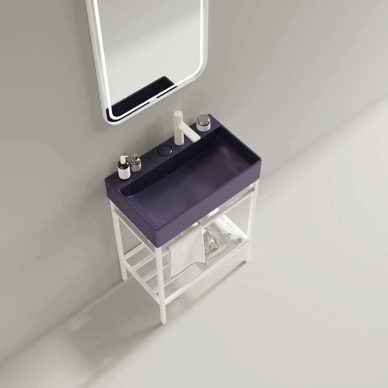 Meuble-lavabo 24 po avec lavabo en céramique, Mauve, Noir, noir, noir, noir