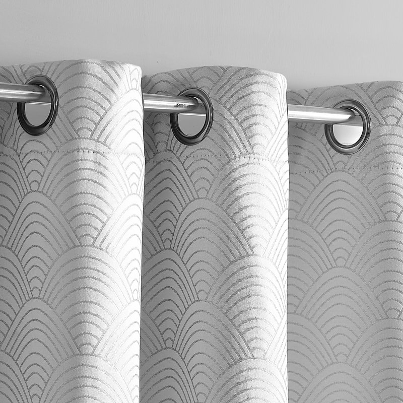 Silver Blackout Grommet 52 x 96 Inch Polyester Curtain Panel Pair