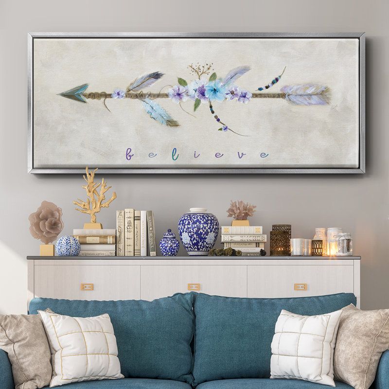 Boho Arrow I - toile encadrée, H 20 po x l 50 po