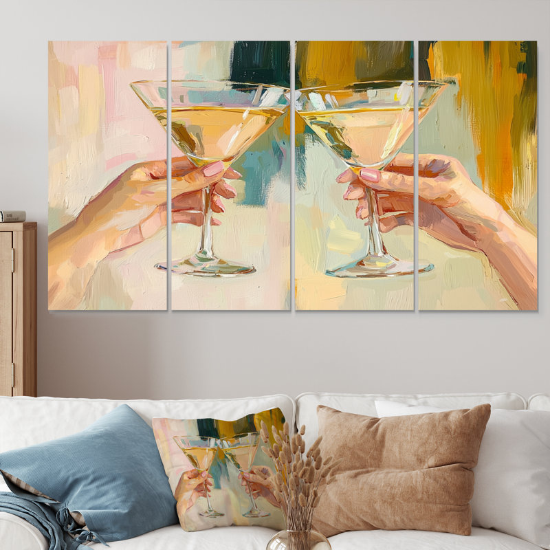 Gambrell - Liquor Wall Art - Art mural traditionnel sur toile, 4, H 28 po x l 48 po