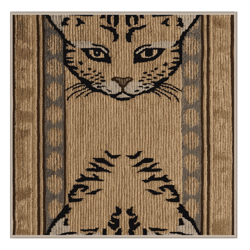 Tapis lavable avec gros chats Margay, Carré 5 pi