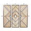 Ensemble de 3 sculptures murales en bois à motif géométrique en bois, l 12 po, H 35 po, brun