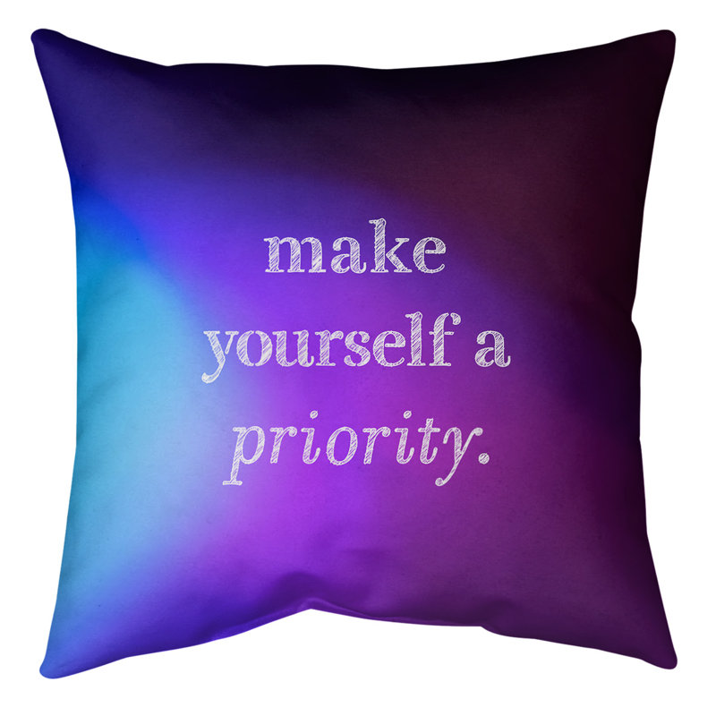 Coussin de sol « self », H 40 po x l 40 po, Bleu/mauve