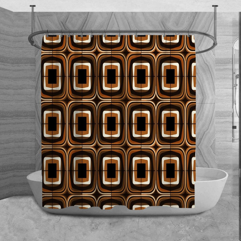 Teyon Geometric Shower Curtain, H 84 po x l 70 po