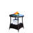 Patio Round Coffee Table With Tempered Glass - Pe And Metal, 21"X21"X21", Brown, Assembly Necessary Outdoor & Steel, Weather , Required