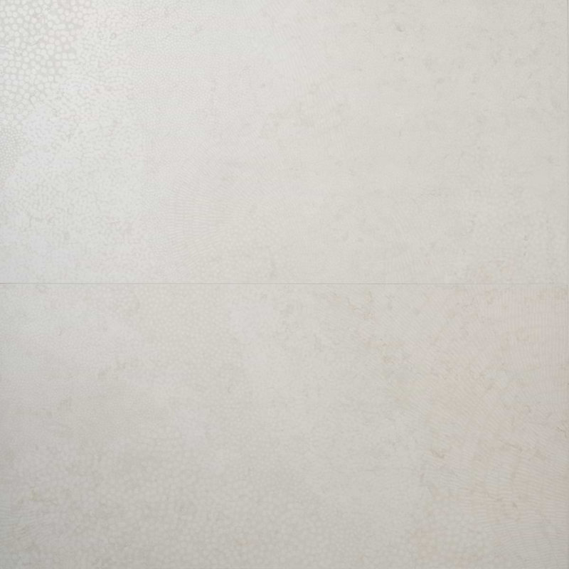 Cavira 23.77 in. x 47.55 in. Mixed Porcelain Floor and Wall Tile (15.7 Sq. Ft. / Case), Wave Bianco White