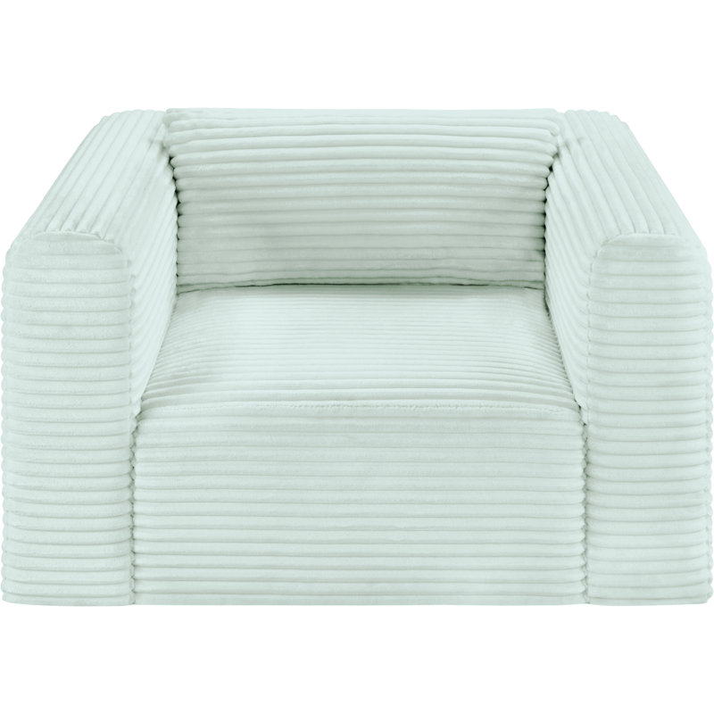 Fauteuil Carmean, Velours côtelé menthe