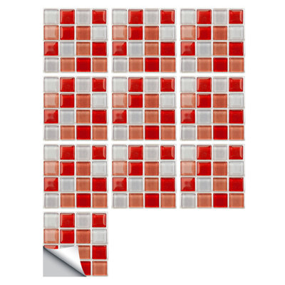 1Set 10pc Self Adhesive Tile Sticker Kitchen Bathroom Wall Sticker Decoration