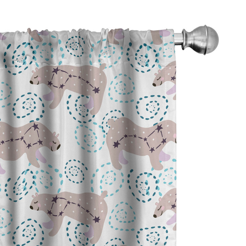 Bear Semi-Sheer Rod Pocket Curtain Panels, 28" x 63"