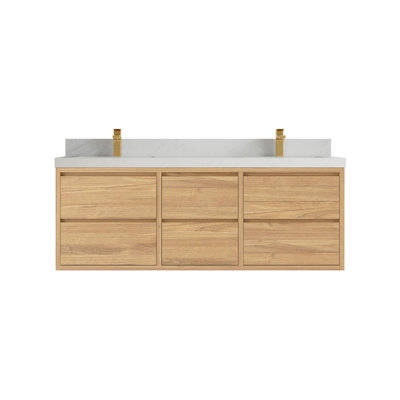 60'' Double Bathroom Vanity with Quartz Top