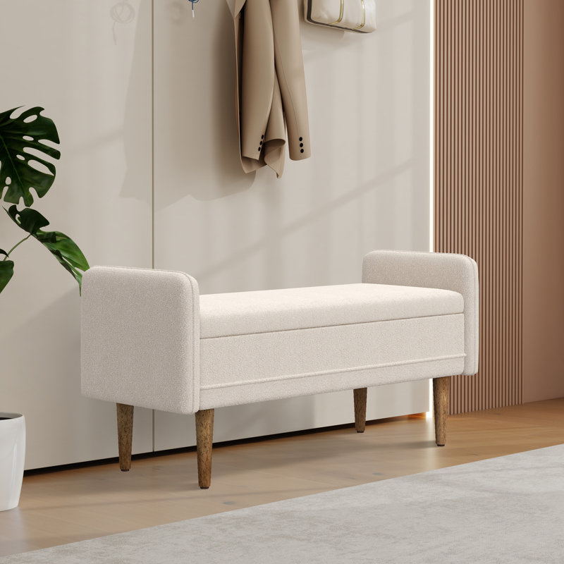 Banc de rangement en tissu, Beige