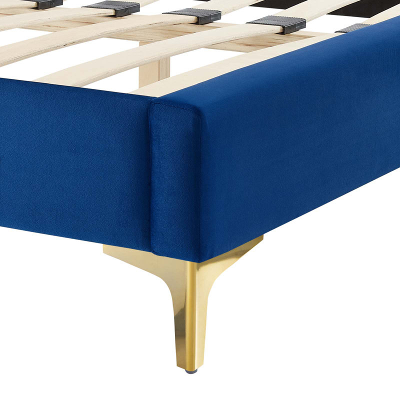 Lit en velours Liva Performance de Modway, Bleu marine, Double