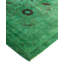 Tapis unique noué à la main Rachal - vert, 12 pi 1 po x 17 pi 10 po