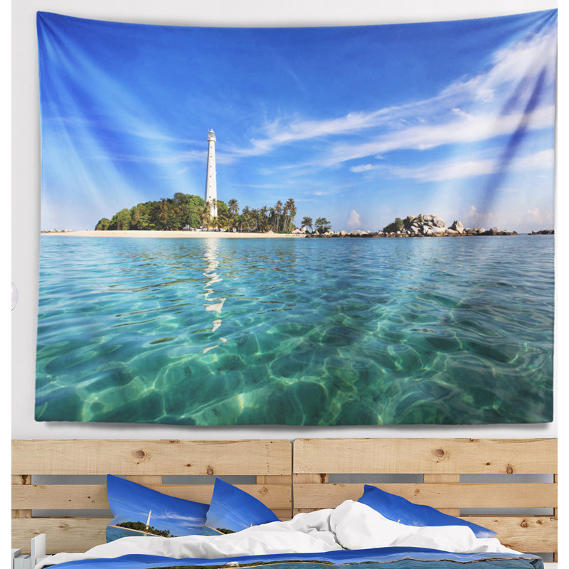 Tapisserie en indonésie seascape lengkuas island, H 32 po x l 39 po