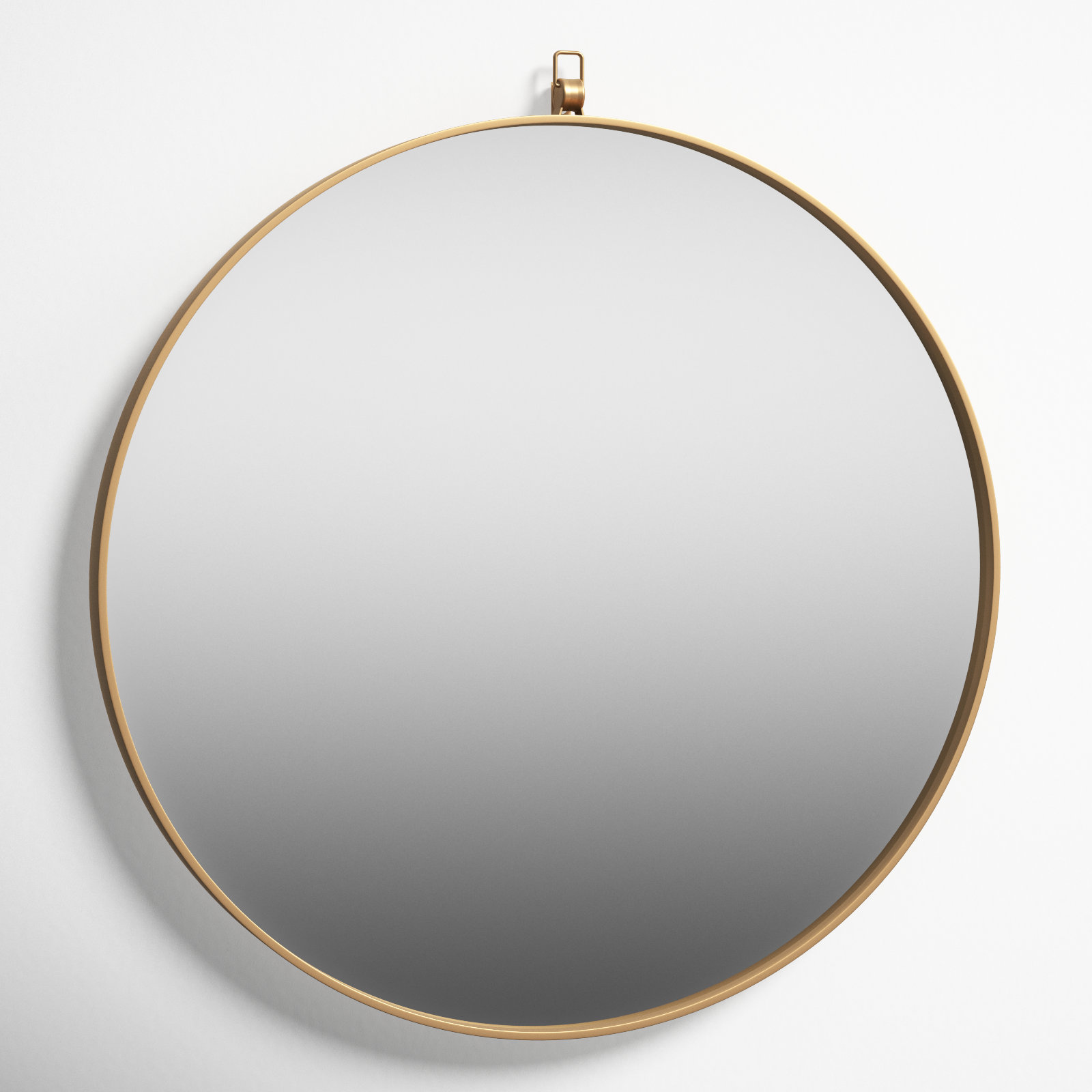 Cassie Metal/Manufactured Wood Round Wall Mirror, 21" x 21", Brass
