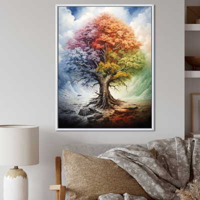 Tree Of Life All Seasons I - Trees Framed Canvas Print Wall Art
