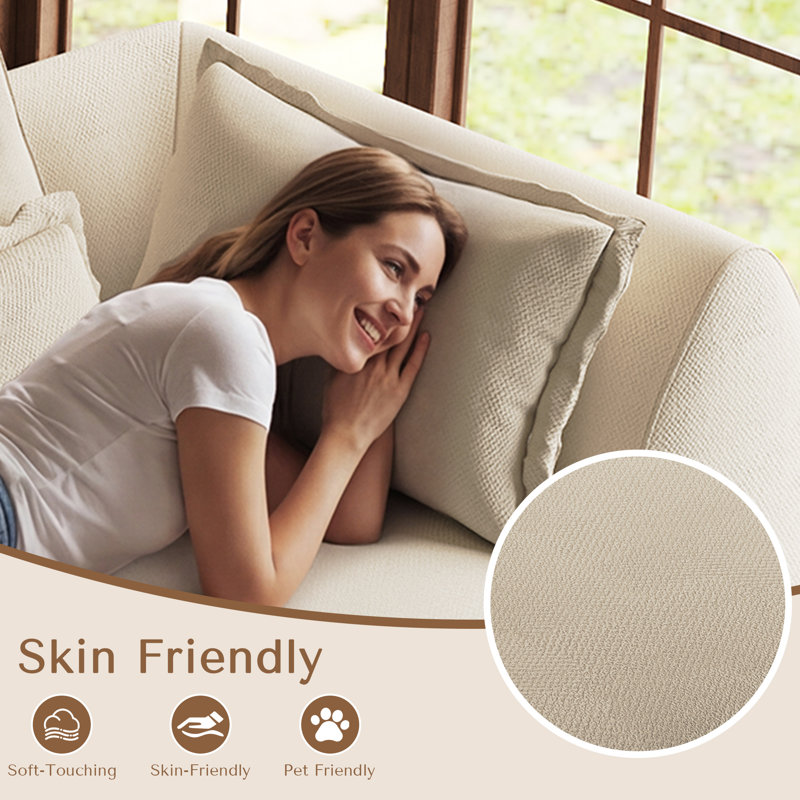 Canapé modulaire Boneless de 100 po de largeur, Beige