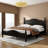 Modern Rustic Solid Wood Platform Bed with Durable Slat Support-437724206-437724200