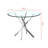Contemporary Round Clear Tempered Glass Dining Table With Silver Stainless Steel Legs-866287102